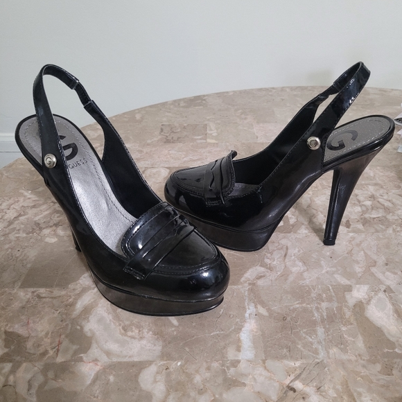 Black platform patent leather 5.5 inch heels - Picture 3 of 5